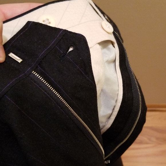 Softest Dark Blue w Purple Pinstripe Wool Suit 40L - Picture 8 of 8